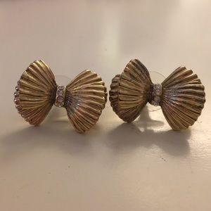 lilly pulitzer gold bow earrings